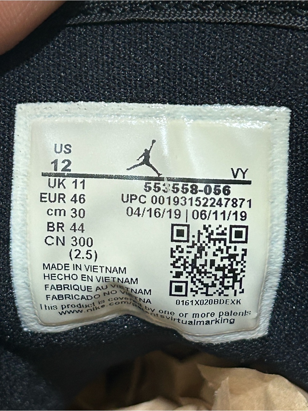 Size 12 Jordan 1 Low Triple Black 553558-056 - Picture 7 of 8